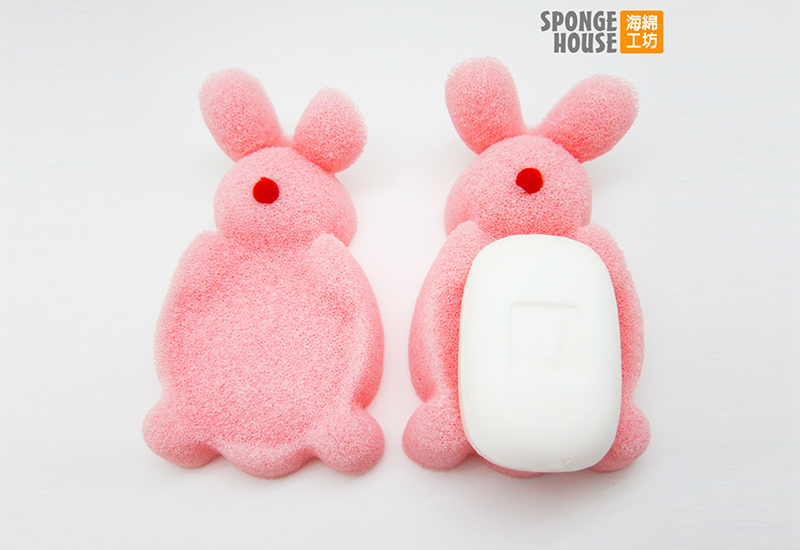 海綿工坊-動物造型肥皂碟(兔) 香皂盤